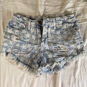 stars & stripes jean shorts